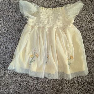 Cream Floral Baby Dress